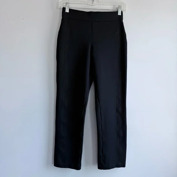Spanx High Waist Straight Leg Ponte Pants Black Size XS Petite 20254Q Classic